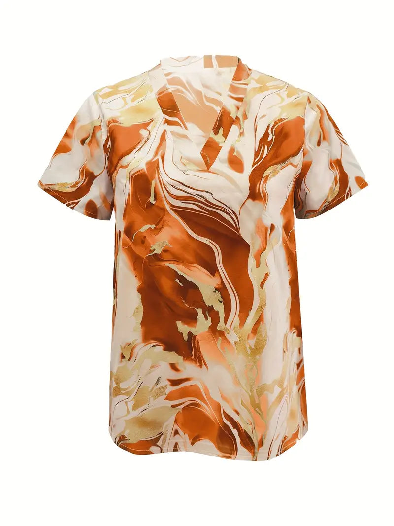 Mildred™ Marble Print Short Sleeve Shirt
