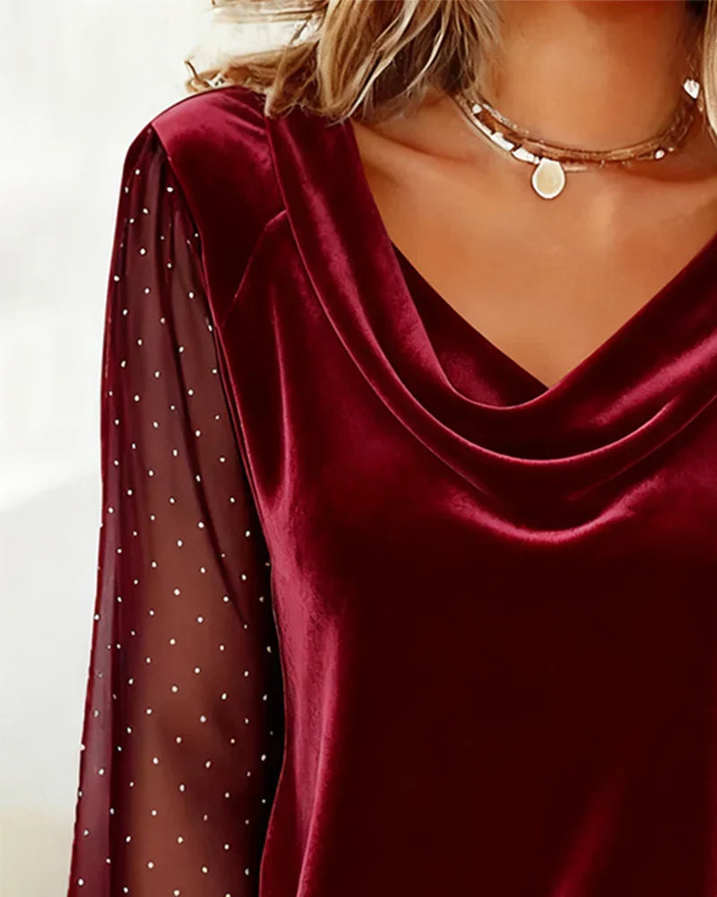 Avery™ Elegant Blouse with draped collar