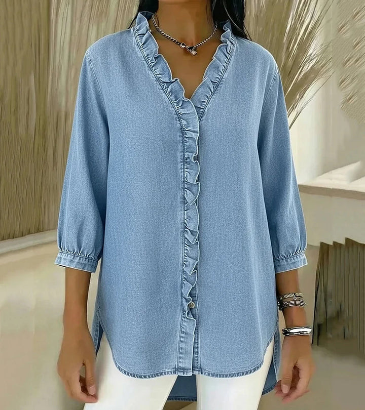 Abigail™ Elegant Denim Blouse