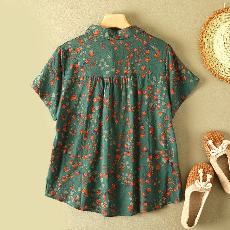 Olive™ Vintage Floral Summer Shirt
