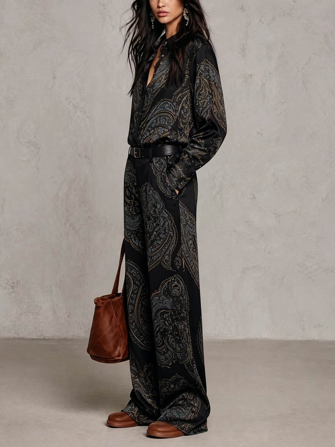 Eugenia™ Paisley Print Wide-Leg Two-Piece Set