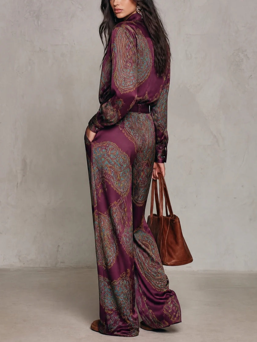 Eugenia™ Paisley Print Wide-Leg Two-Piece Set