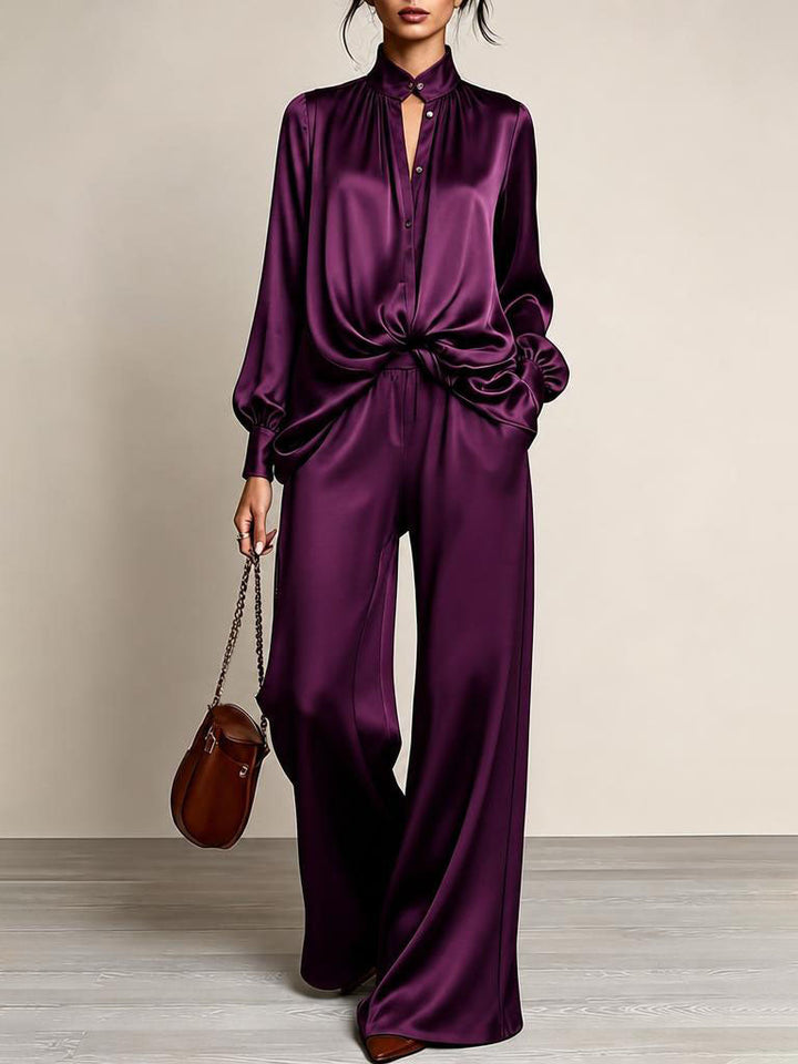 Gertrude™ Gathered Waist Wide-Leg Two-Piece Set