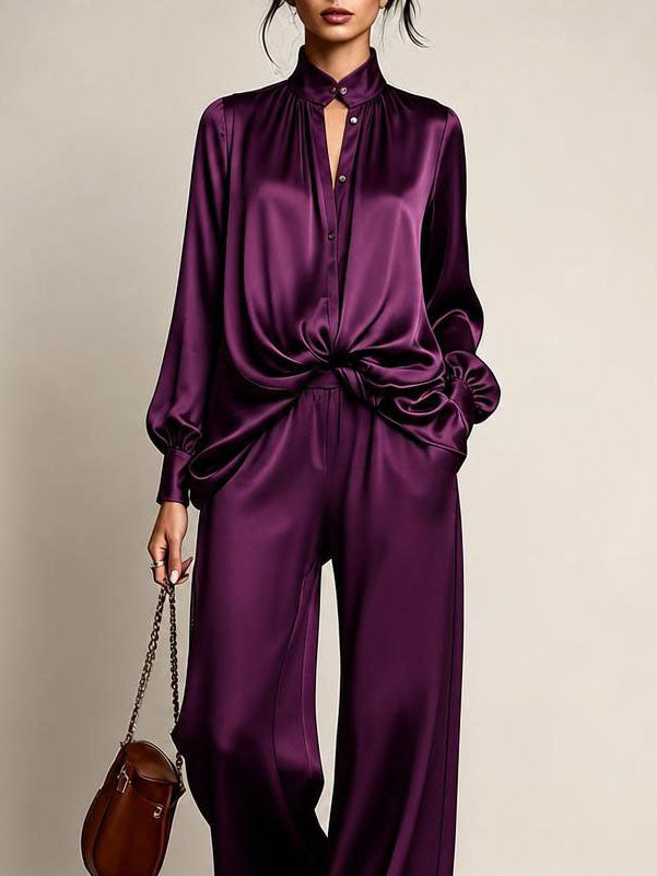 Gertrude™ Gathered Waist Wide-Leg Two-Piece Set